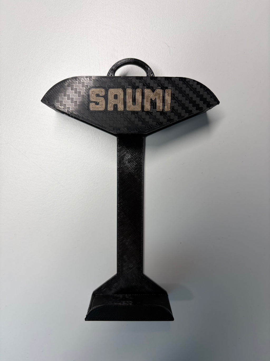 Black protective and transport case for SAUMI the drinking timer front view